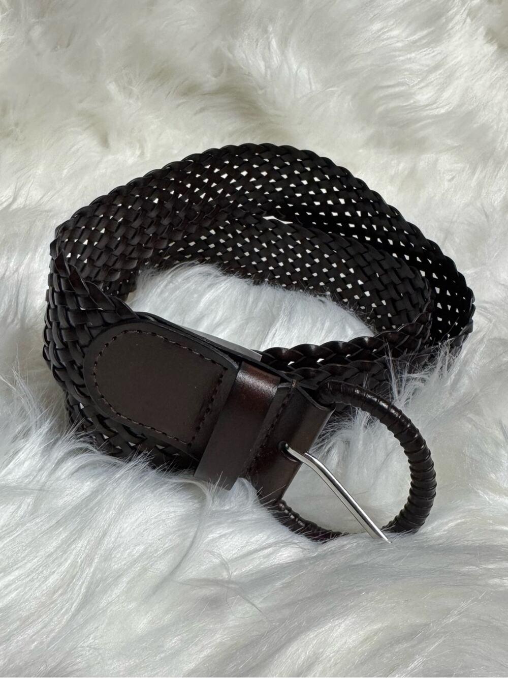 Banana Republic Dark Brown Braided Leather Belt